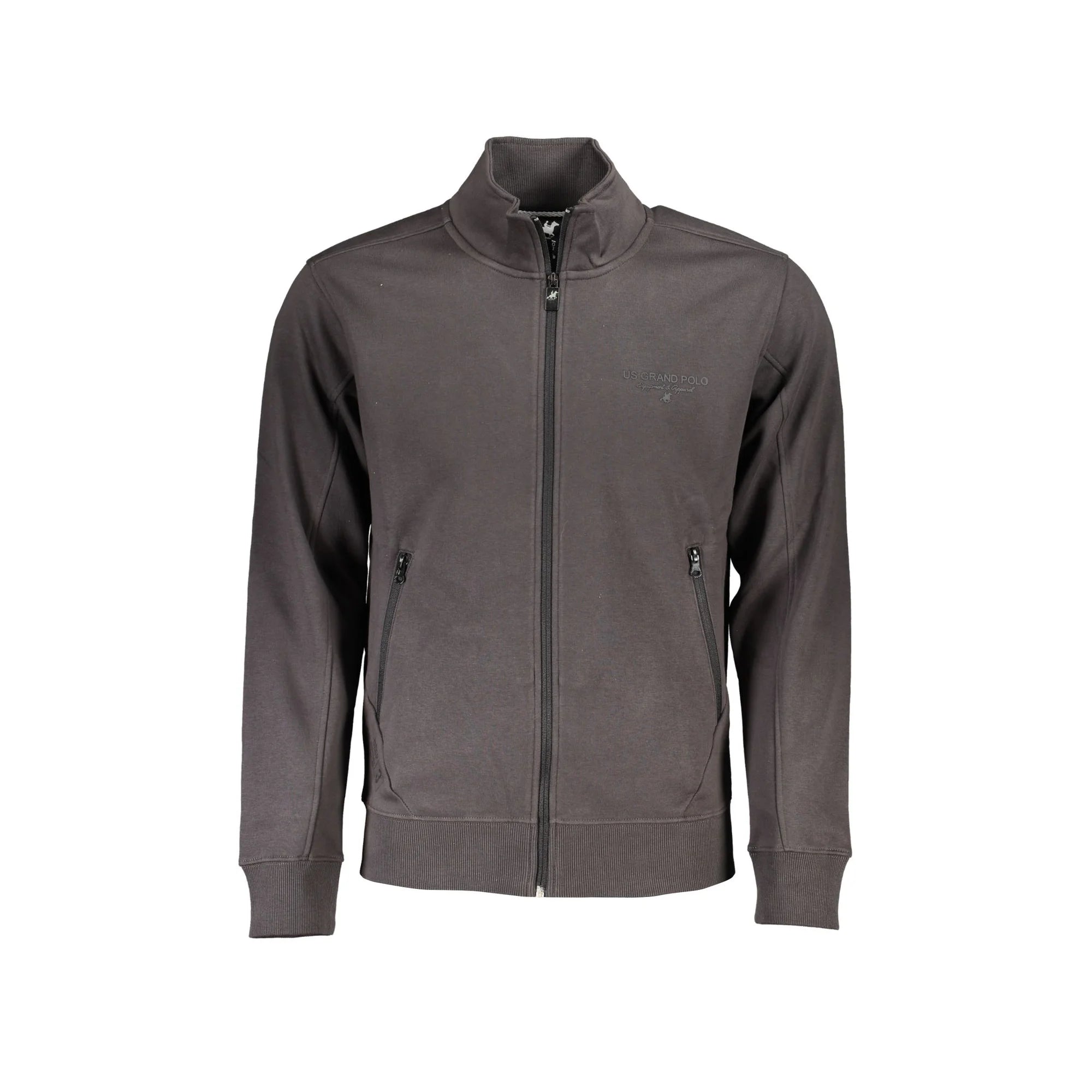 U.S. GRAND POLO FELPA CON ZIP UOMO GRIGIO