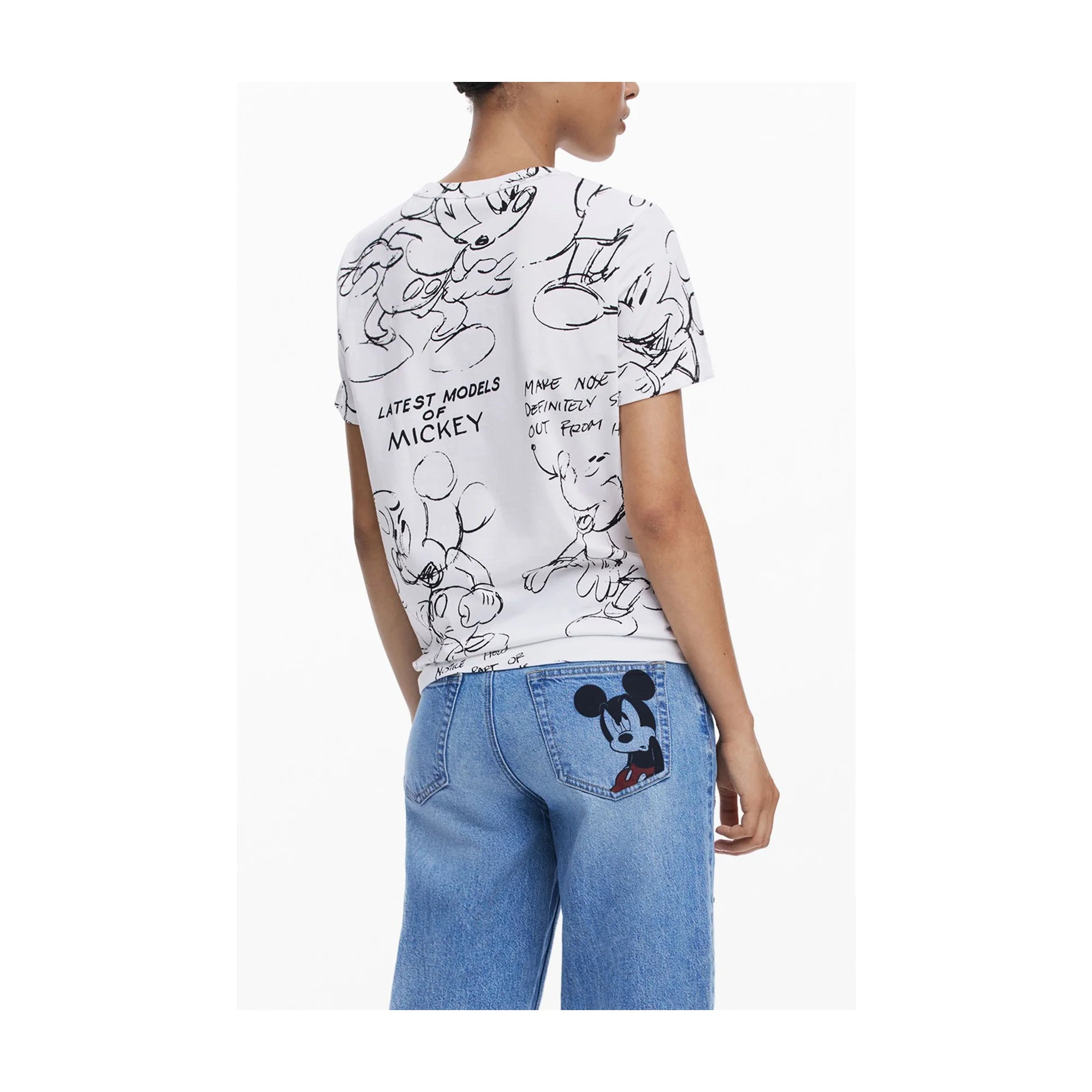 DESIGUAL T-SHIRT MANICHE CORTE DONNA BIANCO