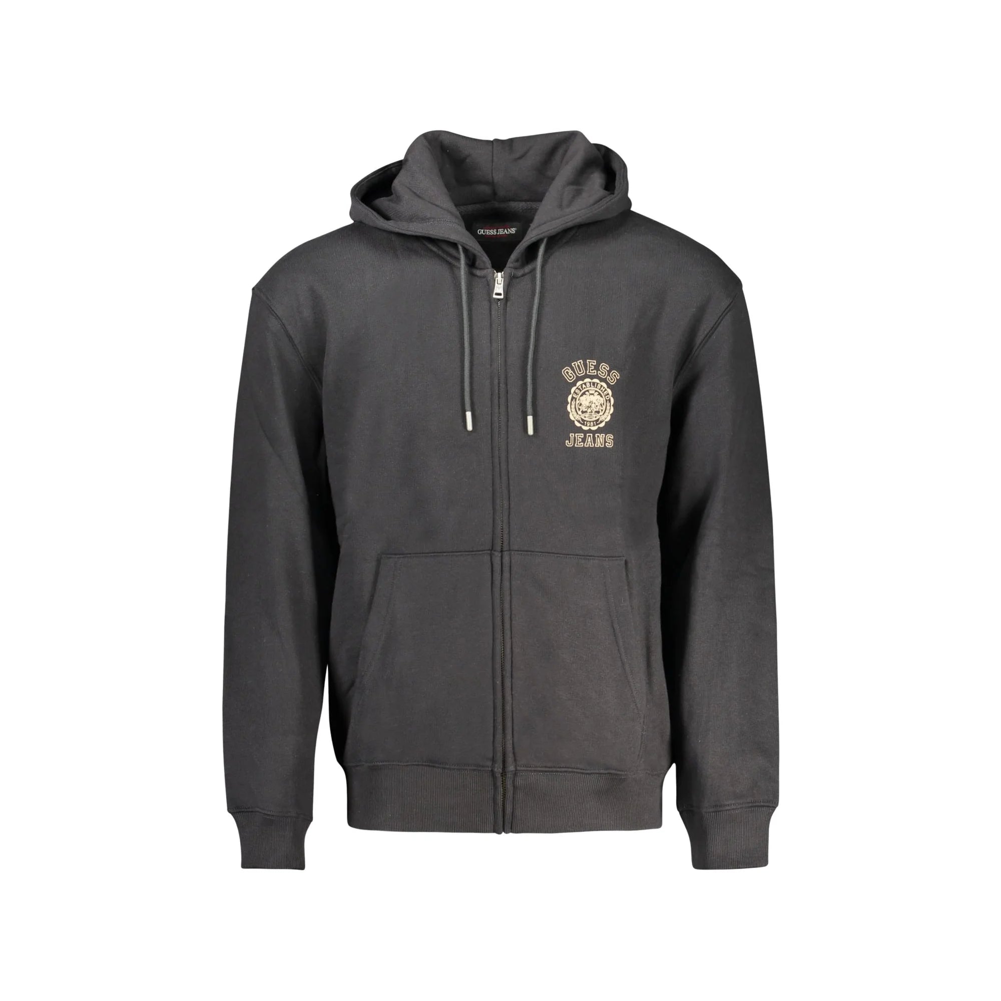 GUESS JEANS FELPA CON ZIP UOMO NERO