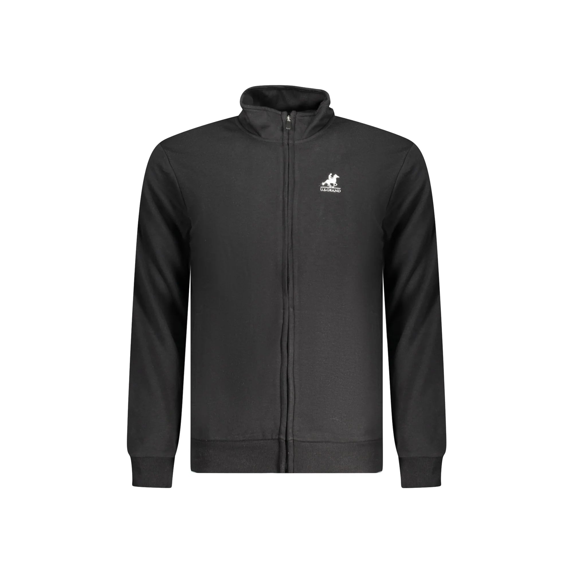 U.S. GRAND POLO FELPA CON ZIP UOMO NERO