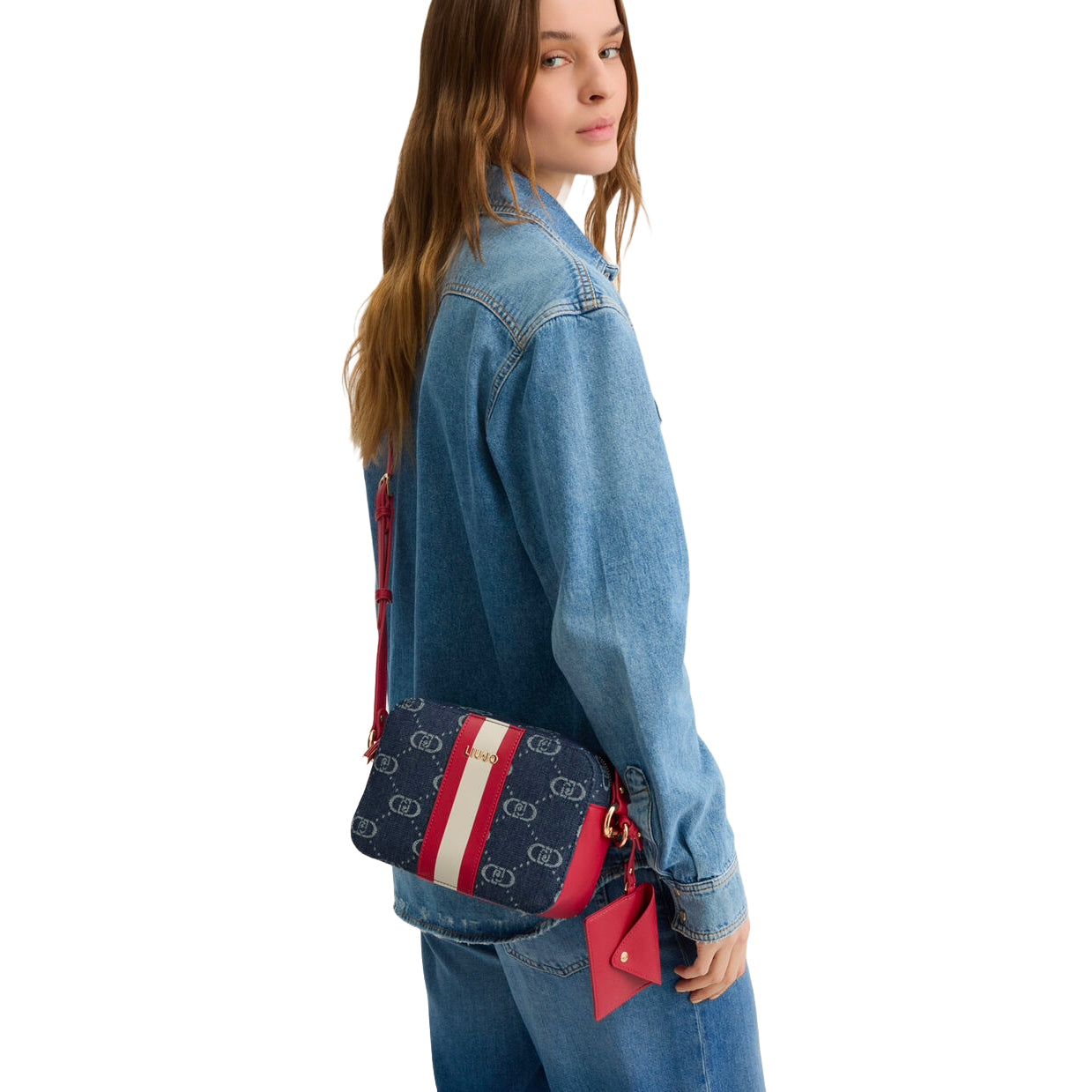 Borsa Donna a Tracolla Liu Jo in Denim con Dettagli Monogram