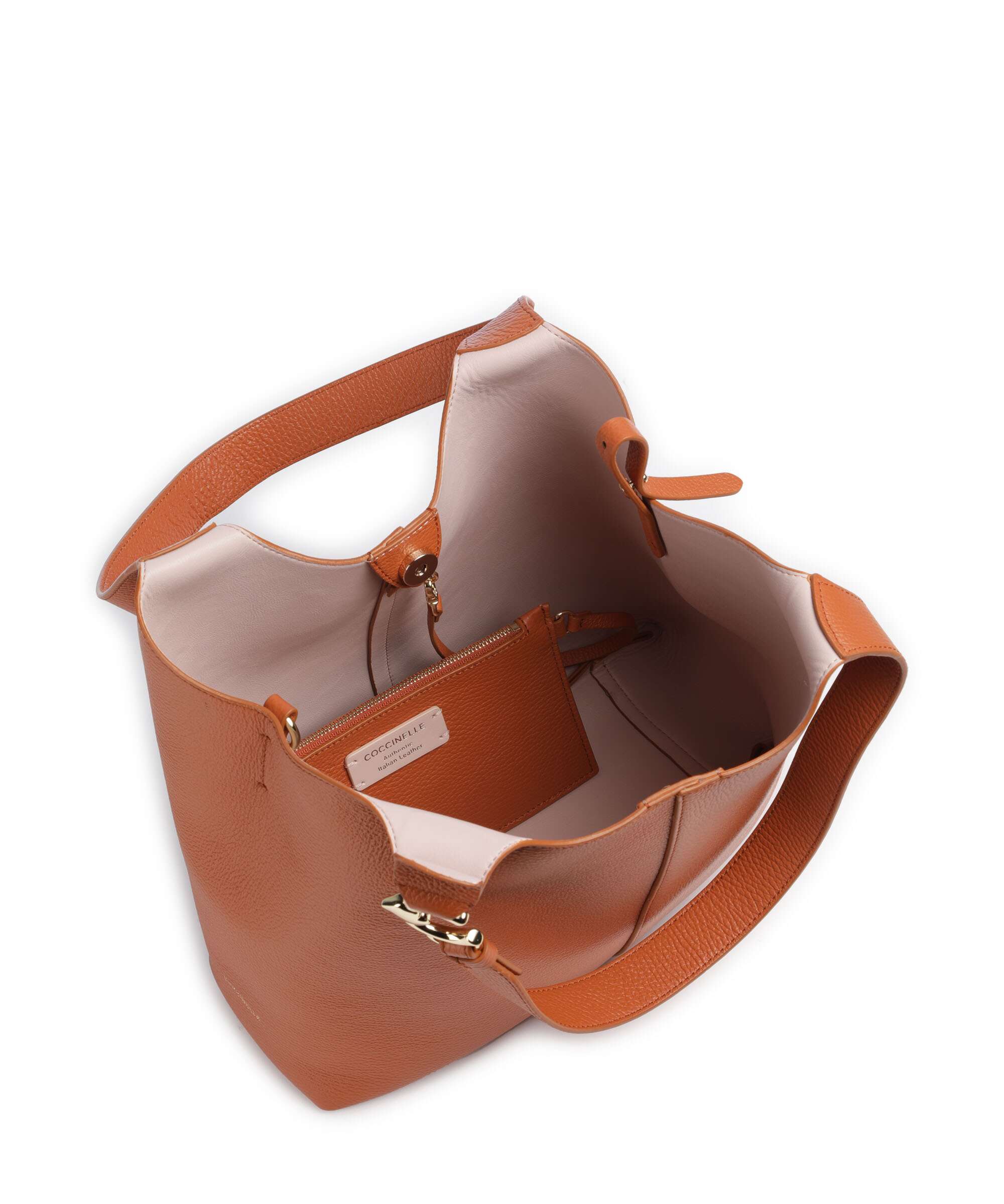 Coccinelle Borsa a Spalla Pelle Donna Arancione Dettagli a Contrasto Borse - vista 6