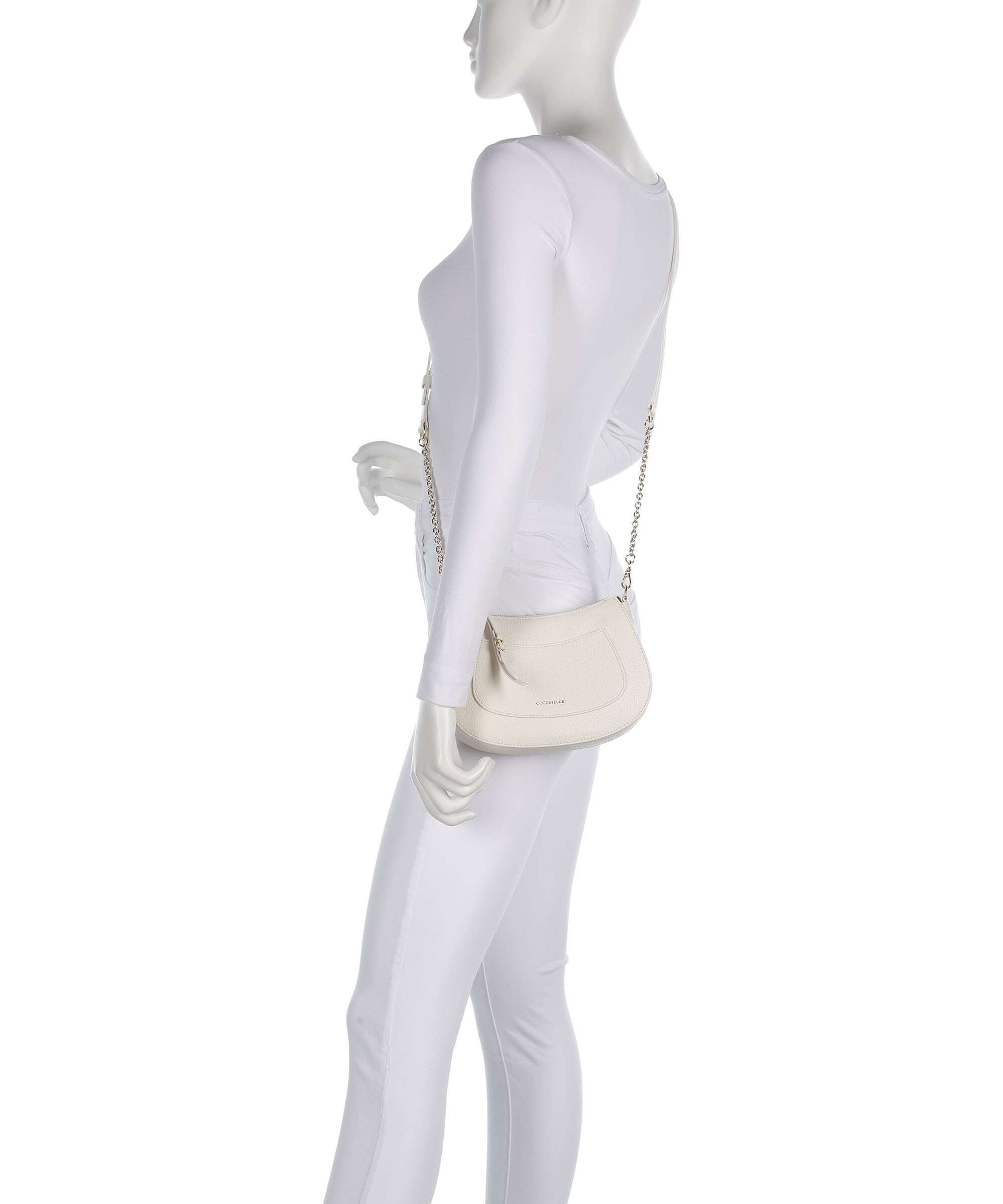 Coccinelle Borsa a Tracolla Pelle Donna Bianca Con Logo Borse bianco - vista 2