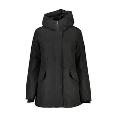 Woolrich Chaqueta Mujer Negra con Capucha y Bolsillos