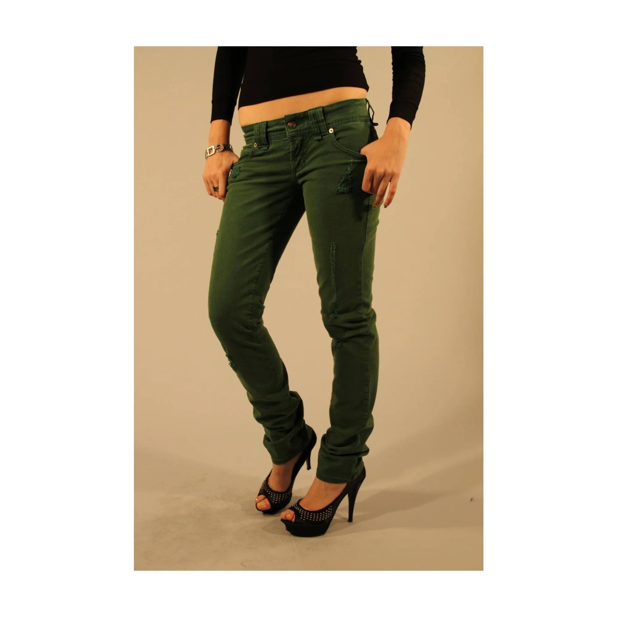 JOHN GALLIANO JEANS DENIM DONNA VERDE