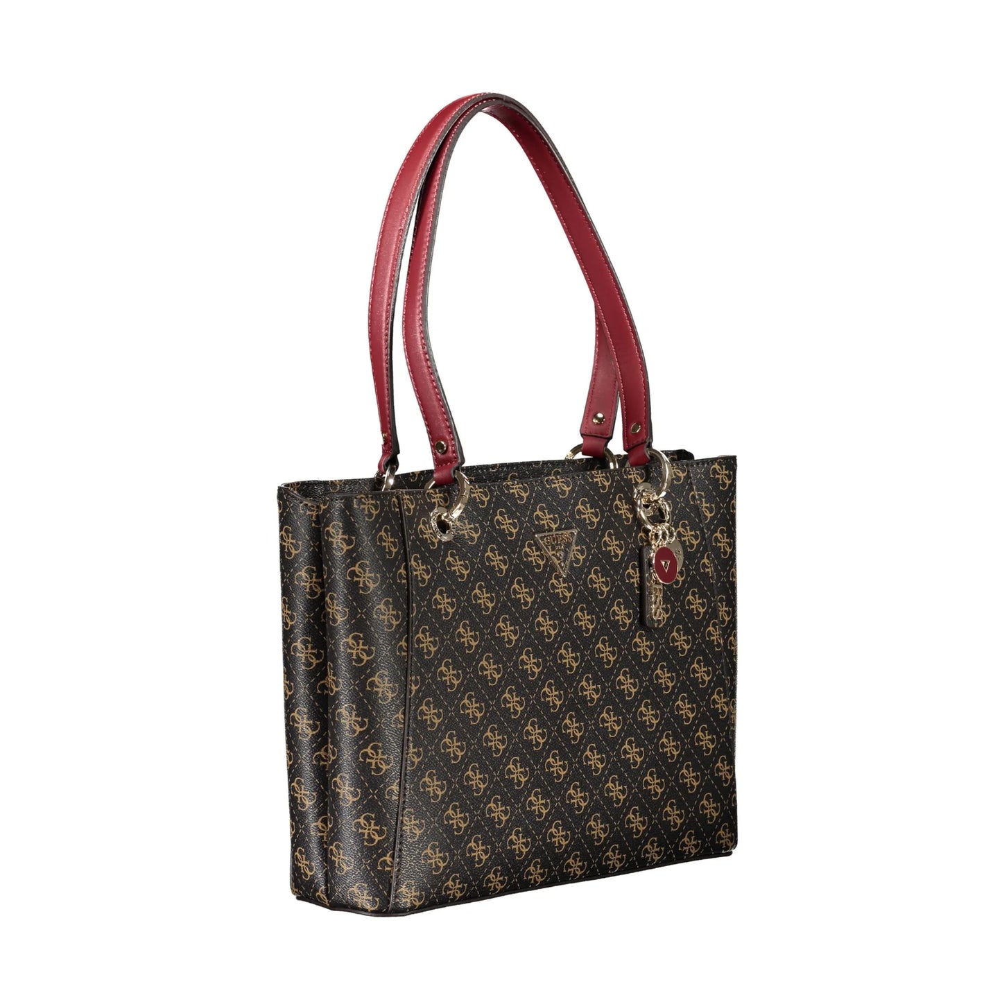 GUESS JEANS Borsa Donna Noelle Marrone a Spalla con Dettagli a Contrasto Borse - vista 3