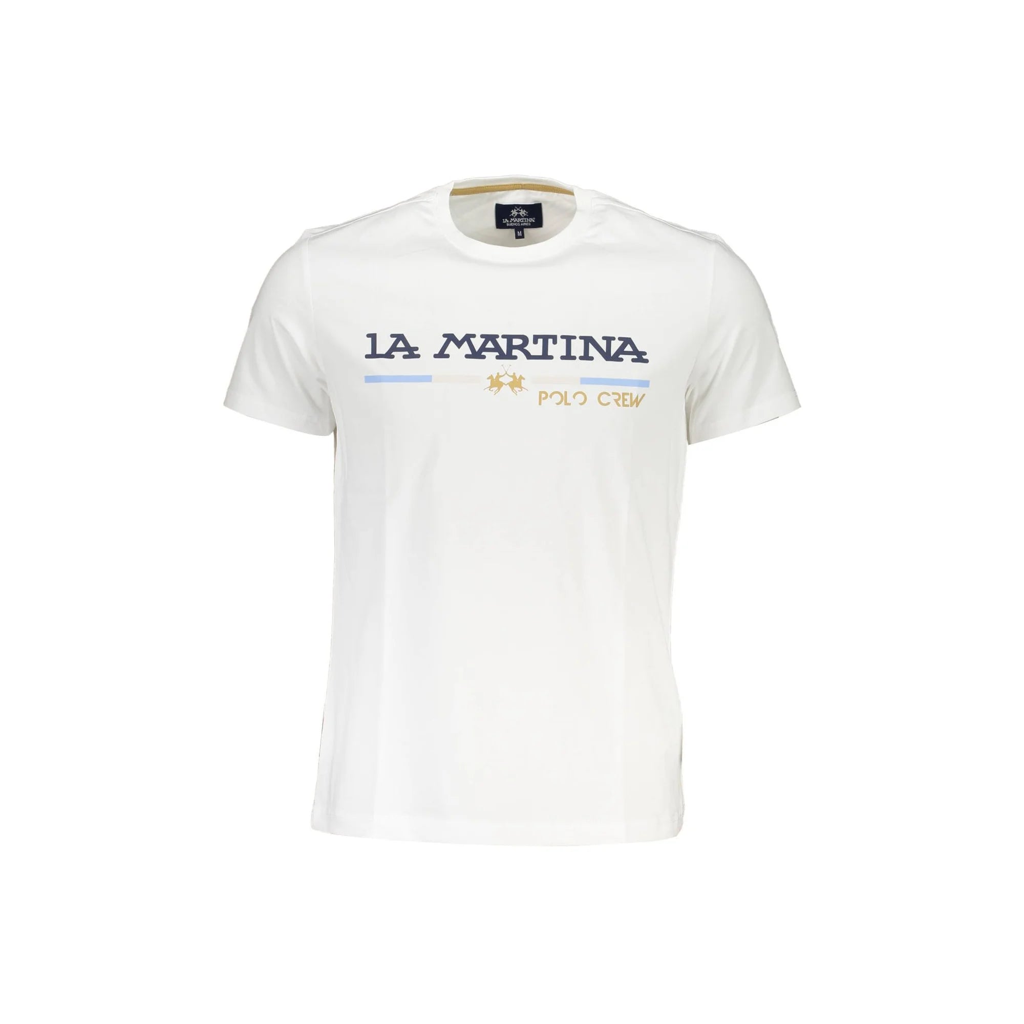 La Martina T-Shirt Maniche Corte Uomo Bianca Stampa Logo Bianco - foto prodotto