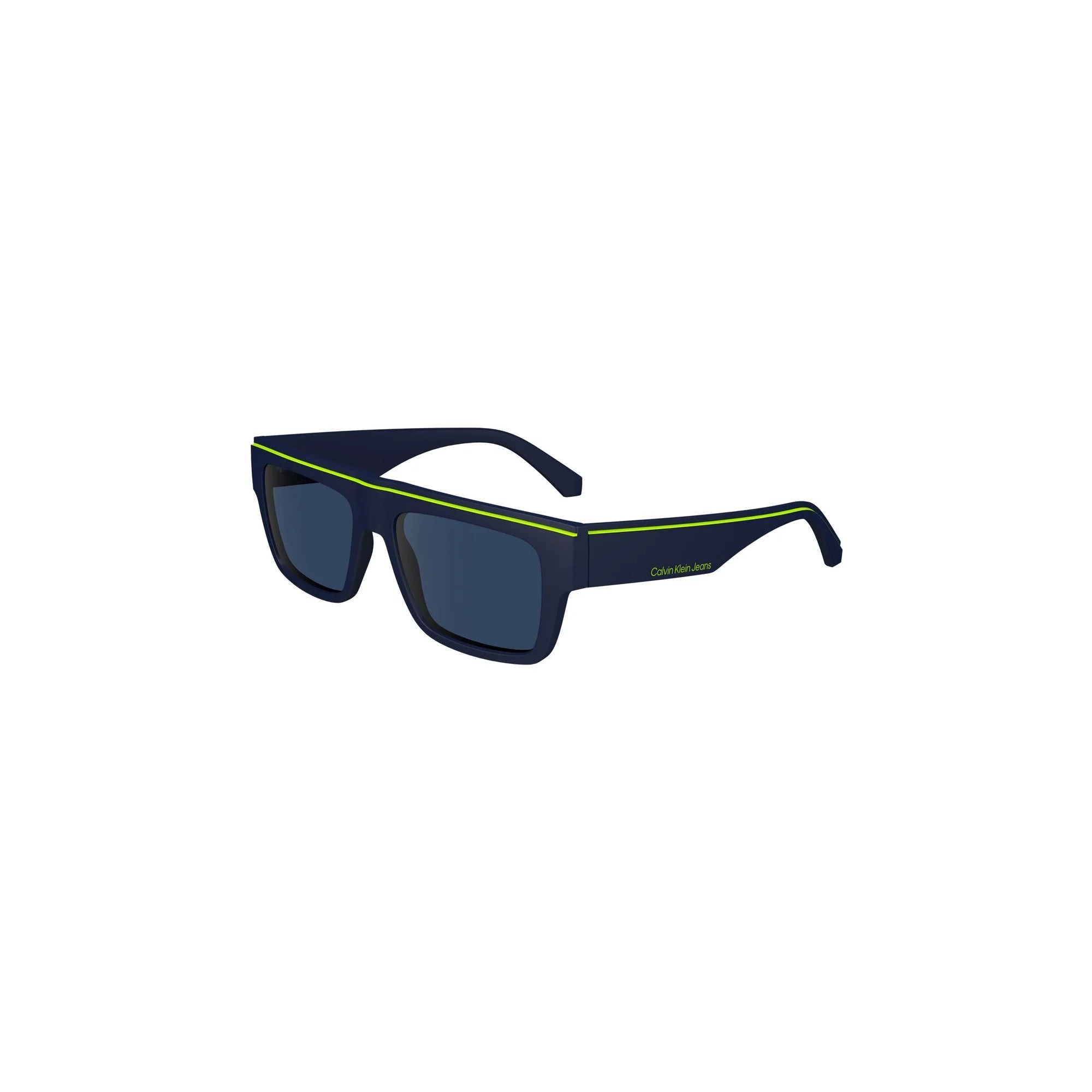 Calvin Klein Occhiali da Sole Uomo Blu Lente Rettangolare Logo - vista 2