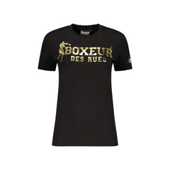 Boxeur Des Rues T-Shirt Maniche Corte Donna Nera Stampa in Oro