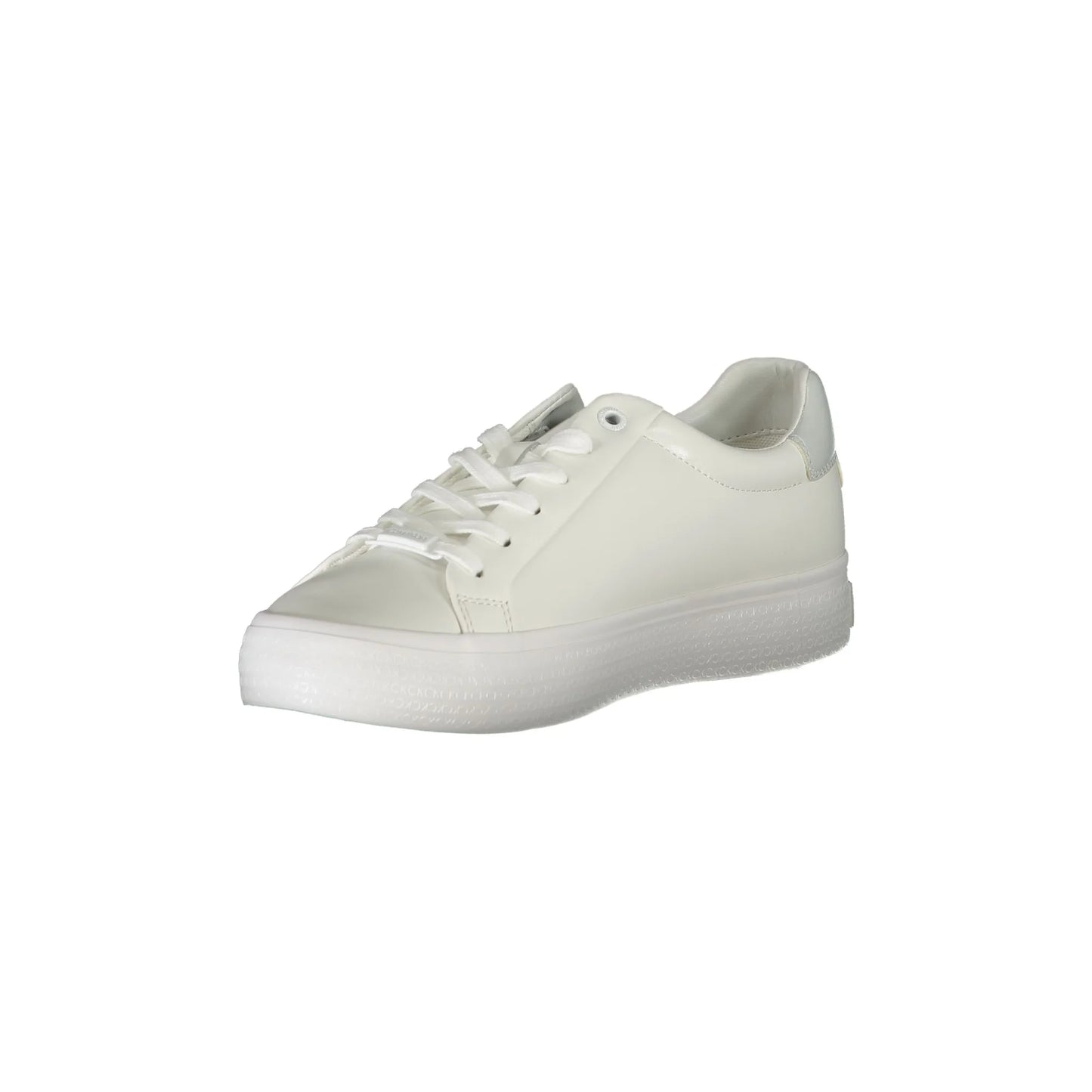 CALVIN KLEIN Scarpe Sportive Donna Bianche in Pelle con Lacci Sneakers bianco - vista 3