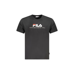 Fila T-Shirt Maniche Corte Uomo Nera Ricamo