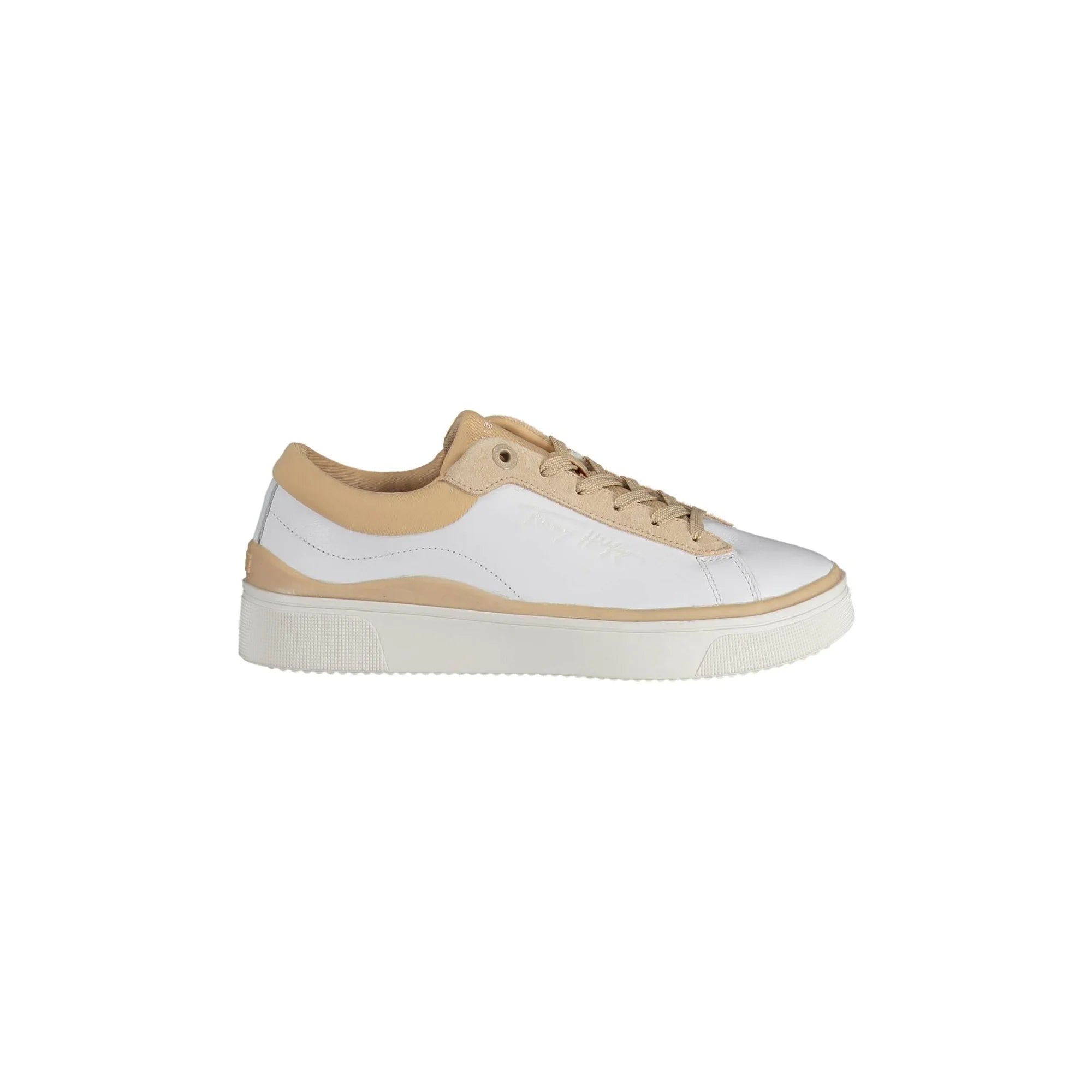 TOMMY HILFIGER Scarpe Sneakers Donna Bianche con Lacci e Logo Bianco - foto prodotto