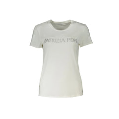 Patrizia Pepe T-Shirt Μανίκια Κοντά Γυναίκα Λευκή Στρας Λογότυπο