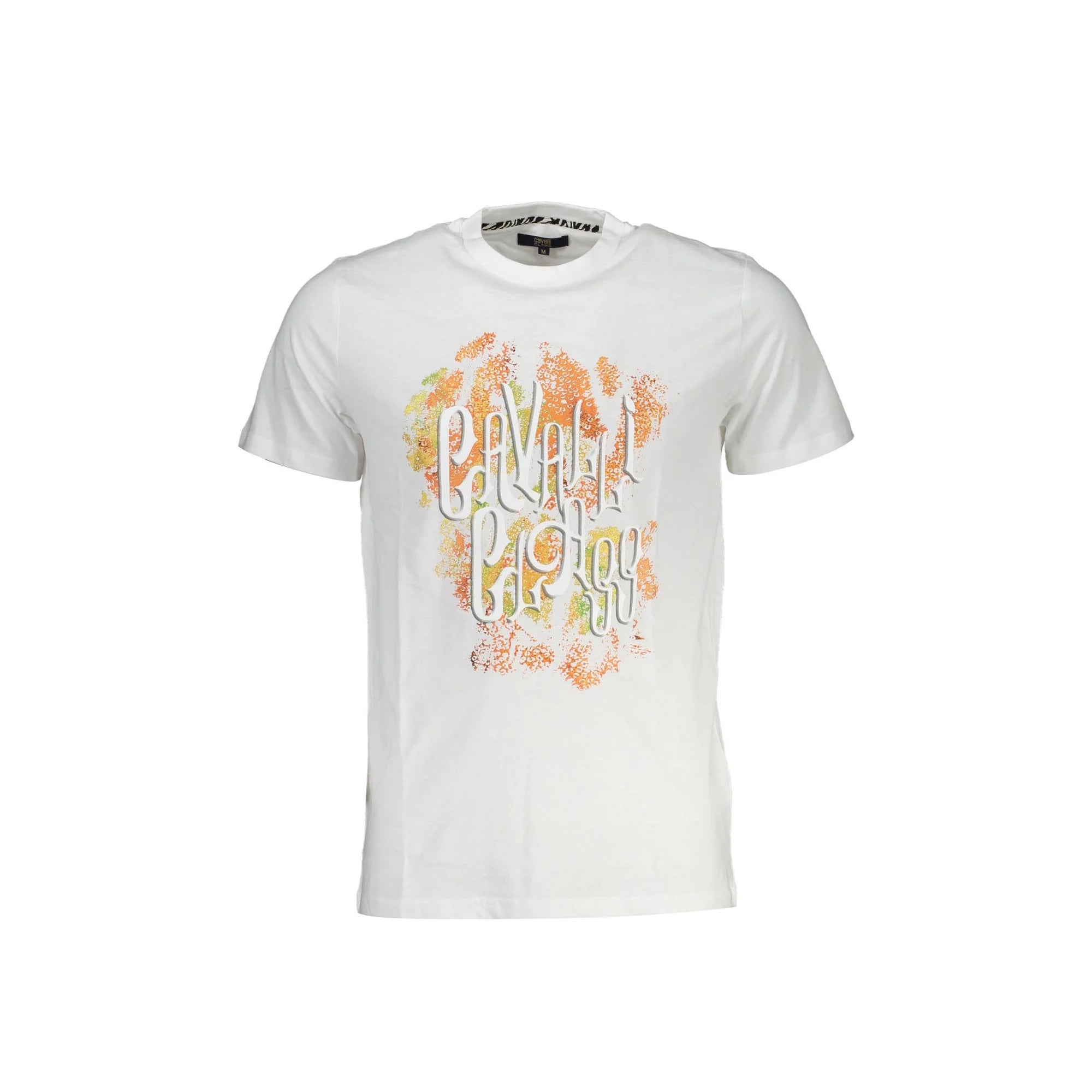 Cavalli Class T-Shirt Maniche Corte Uomo Bianca Stampa Logo Bianco - foto prodotto