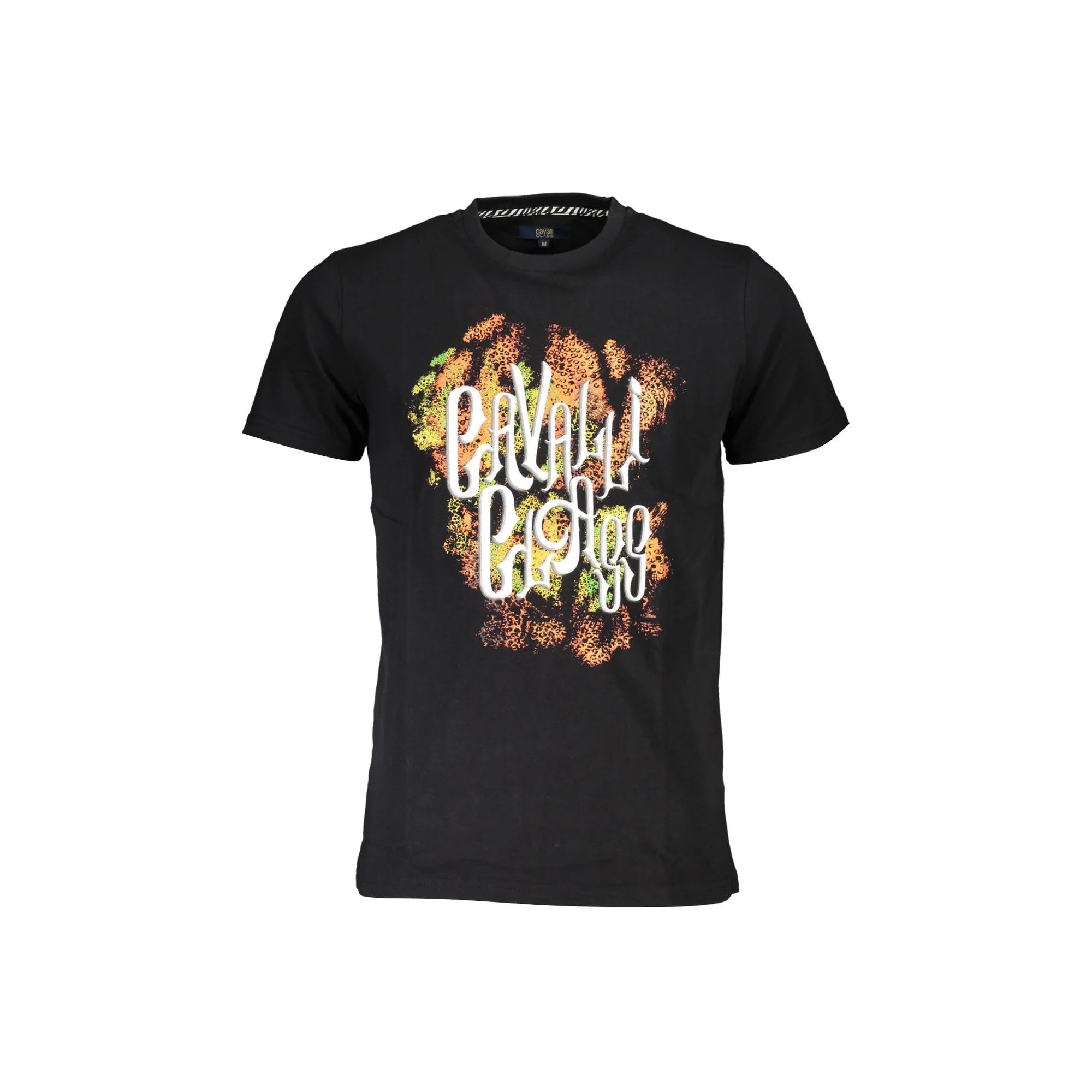 Cavalli Class T-Shirt Maniche Corte Uomo Nera Stampa Logo Nero - foto prodotto