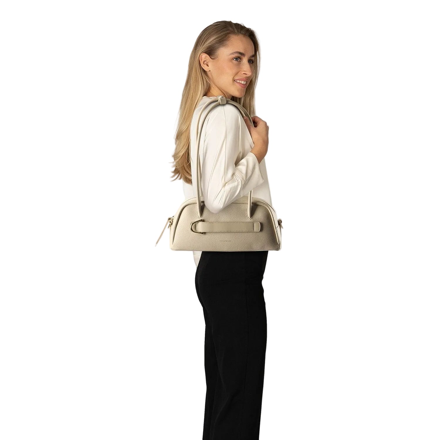 Coccinelle Borsa a Spalla Pelle Donna Beige Logo Borse - vista 2