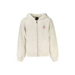 Jordan Felpa Maniche Lunghe Bambino Grigia Zip Ricamo Logo
