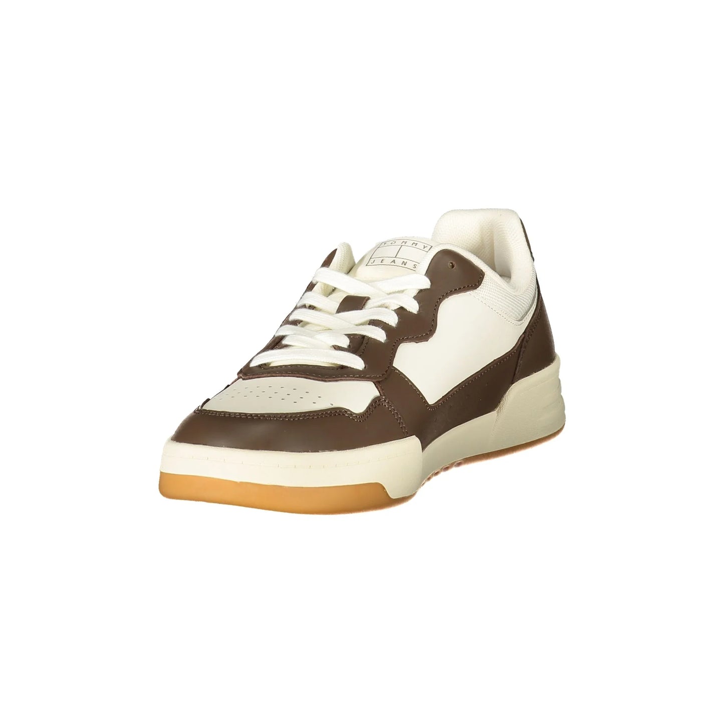 TOMMY HILFIGER Sneakers Uomo Bianche con Lacci e Dettagli Marroni bianco - vista 3