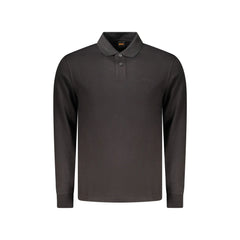 Boss Polo Maniche Lunghe Uomo Nera Ricamo Logo