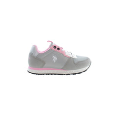 U.S. Polo Best Price Gray Sneakers for Girls with Contrast Details