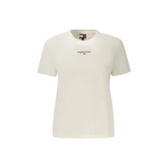 Tommy Hilfiger T-Shirt Maniche Corte Donna Bianca Ricamo Logo