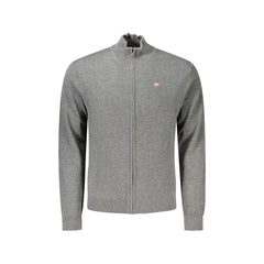 Napapijri Cardigan homem cinza com bordado de logótipo