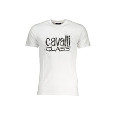 Cavalli Class T-Shirt Maniche Corte Uomo Bianca Stampa Logo