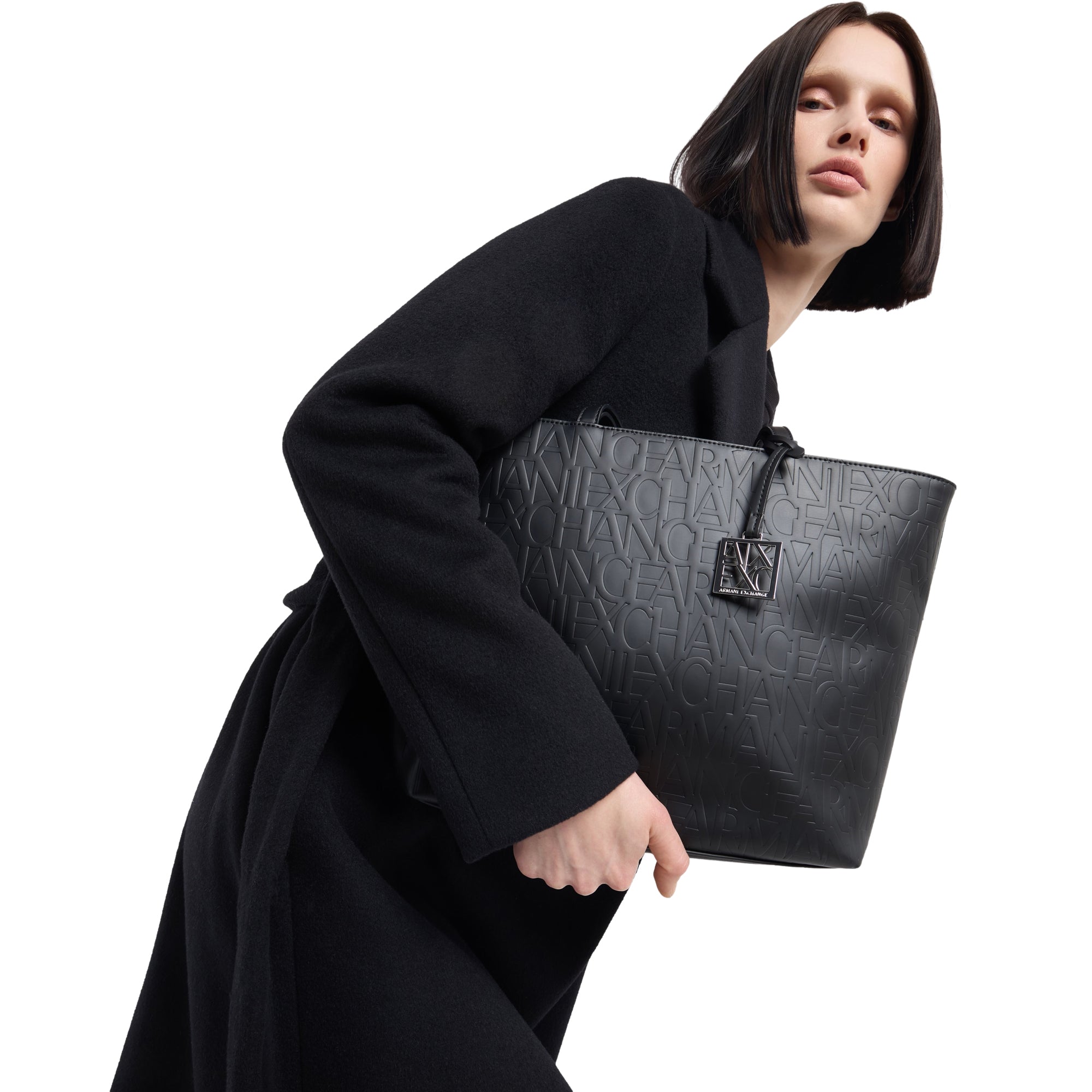 Borsa Shopper Donna Armani Exchange con Logo Allover