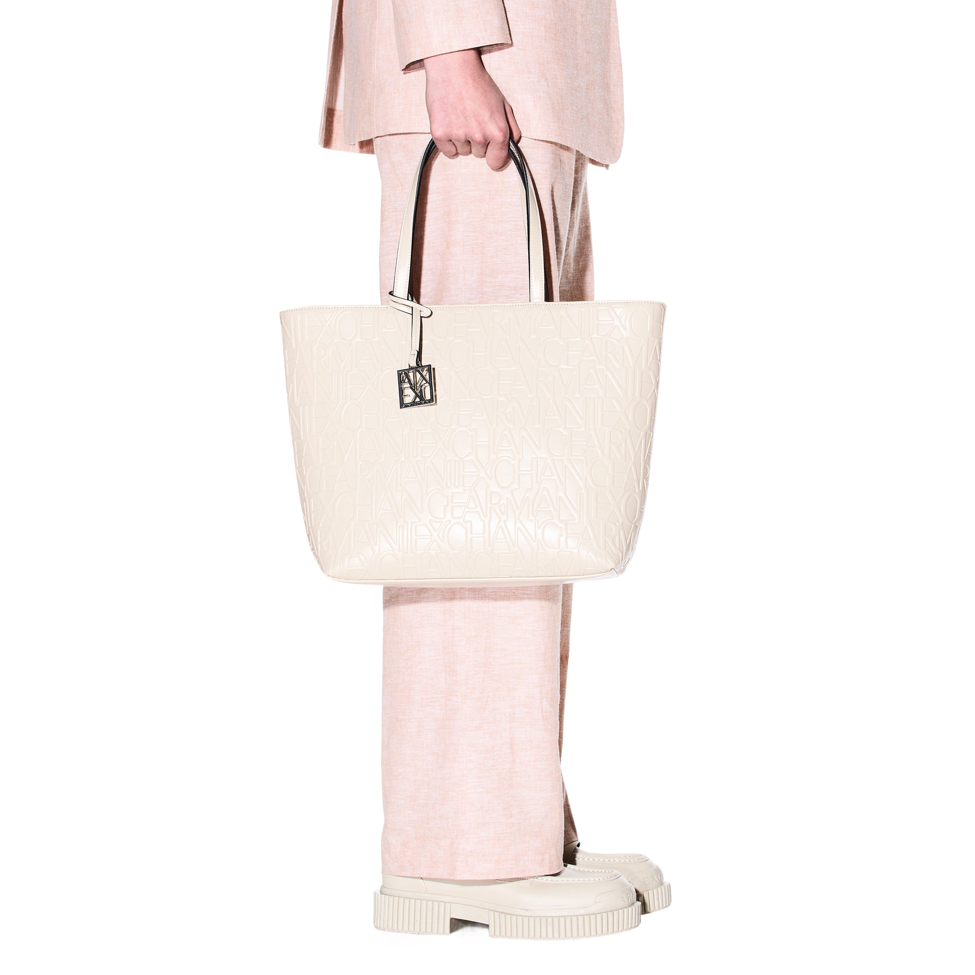 Borsa Shopper Donna Armani Exchange con Logo Allover