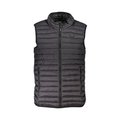 Gian Marco Venturi Colete Masculino Preto com Fecho de Correr e Logo