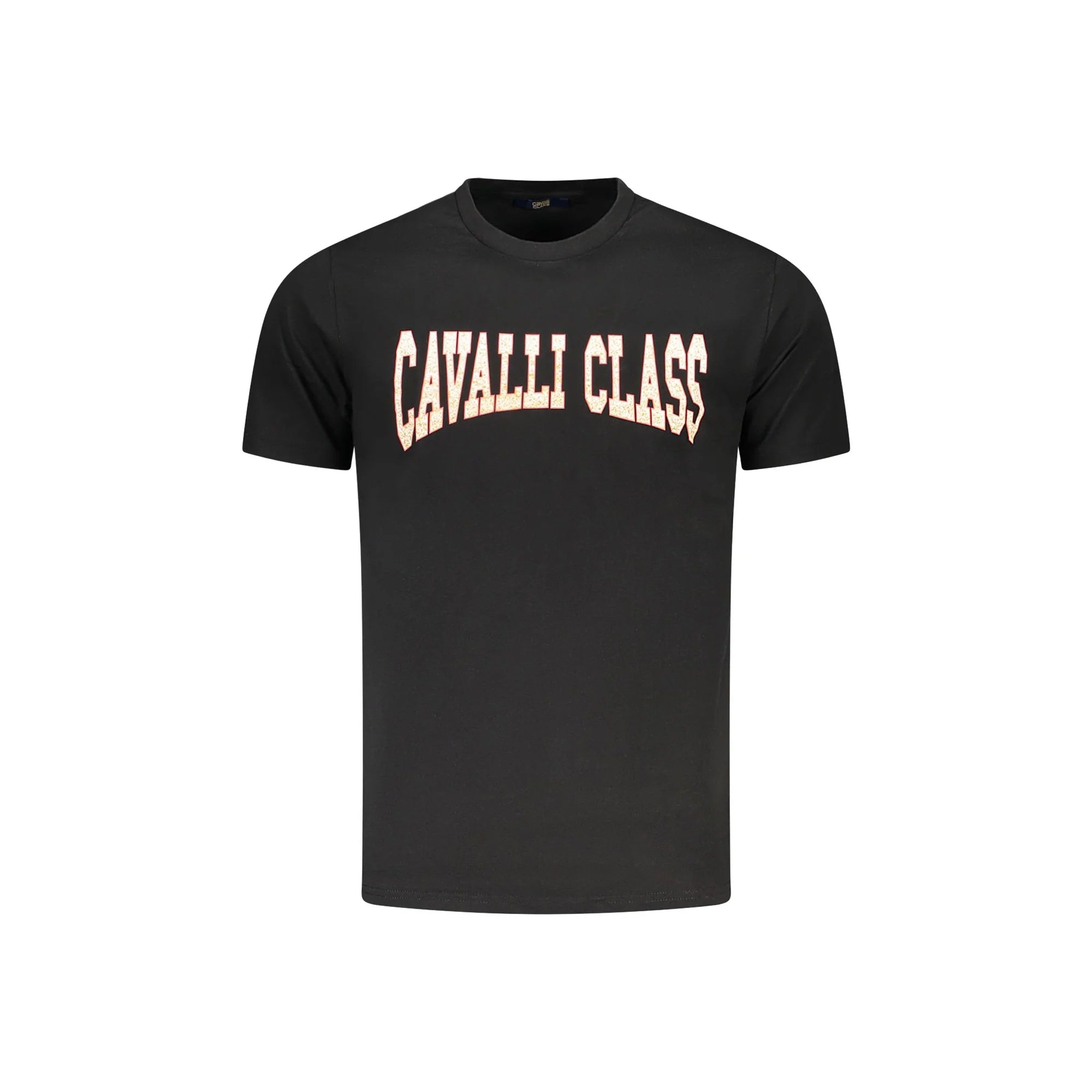 Cavalli Class T-Shirt Maniche Corte Uomo Nera Stampa Logo Nero - foto prodotto