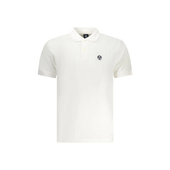 North Sails Polo Homme Blanche Manches Courtes Application Logo