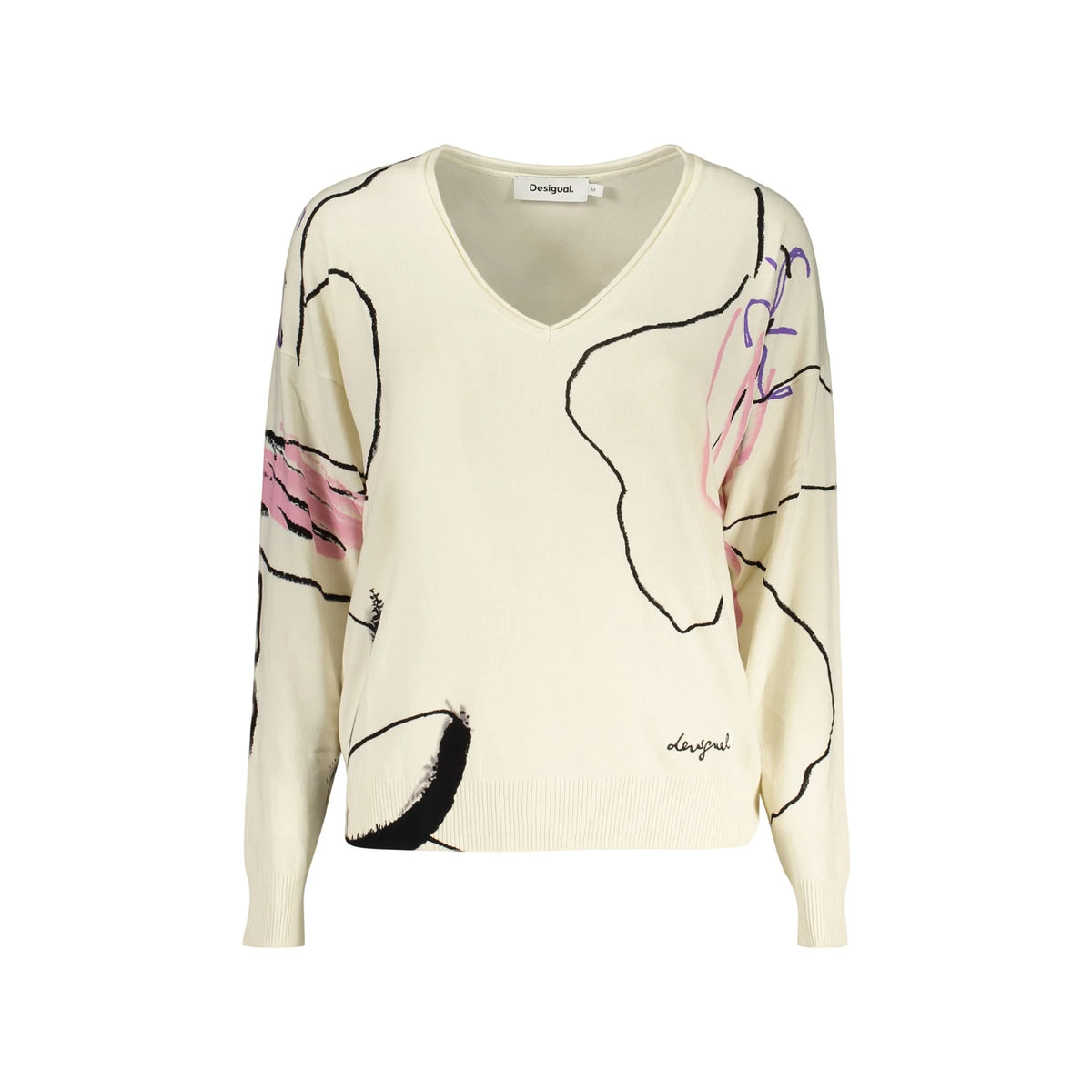 DESIGUAL MAGLIA DONNA BIANCO