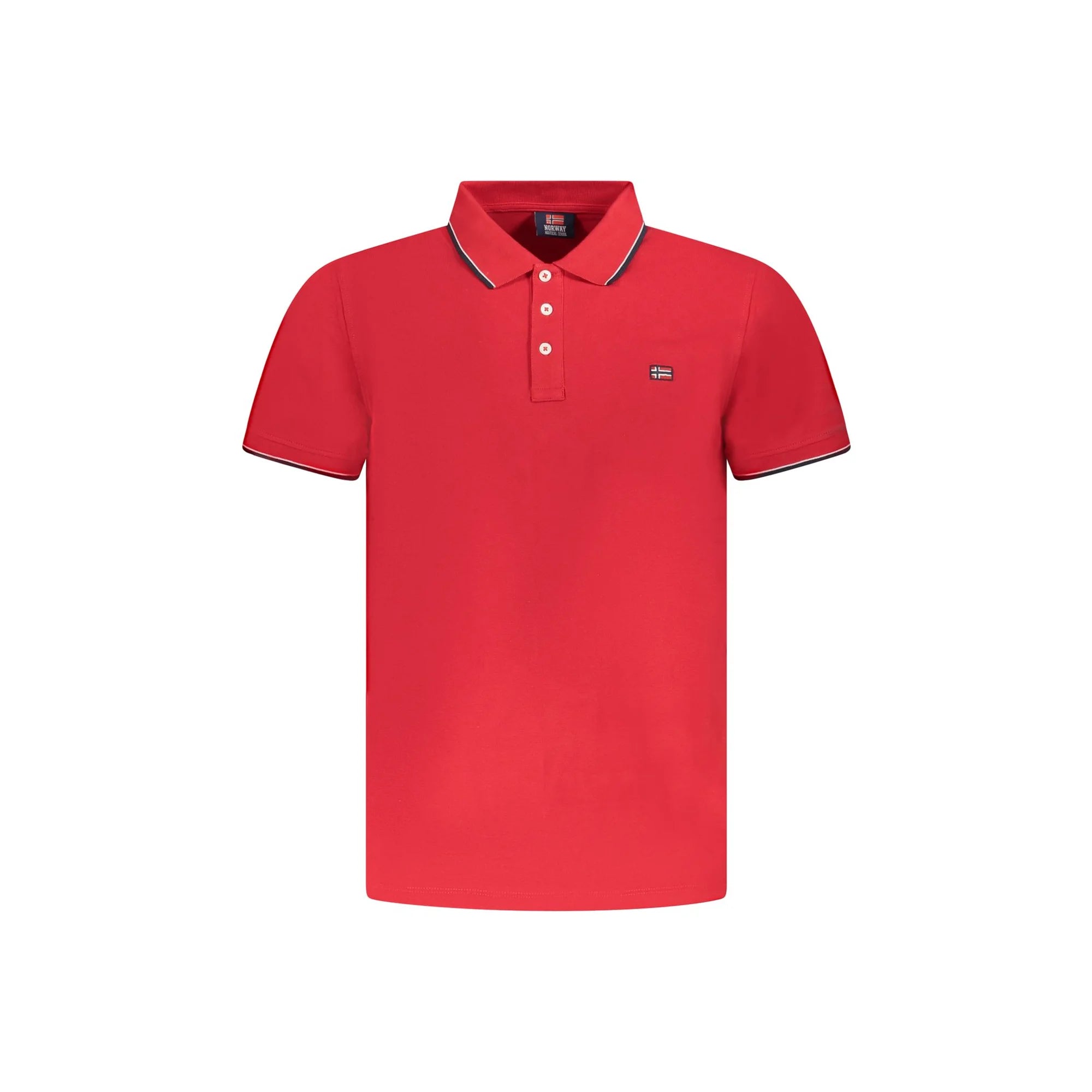 NORWAY 1963 POLO MANICHE CORTE UOMO ROSSO