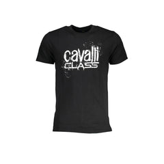 Cavalli Class Póló Rövid Ujjú Férfi Fekete Logó Nyomattal