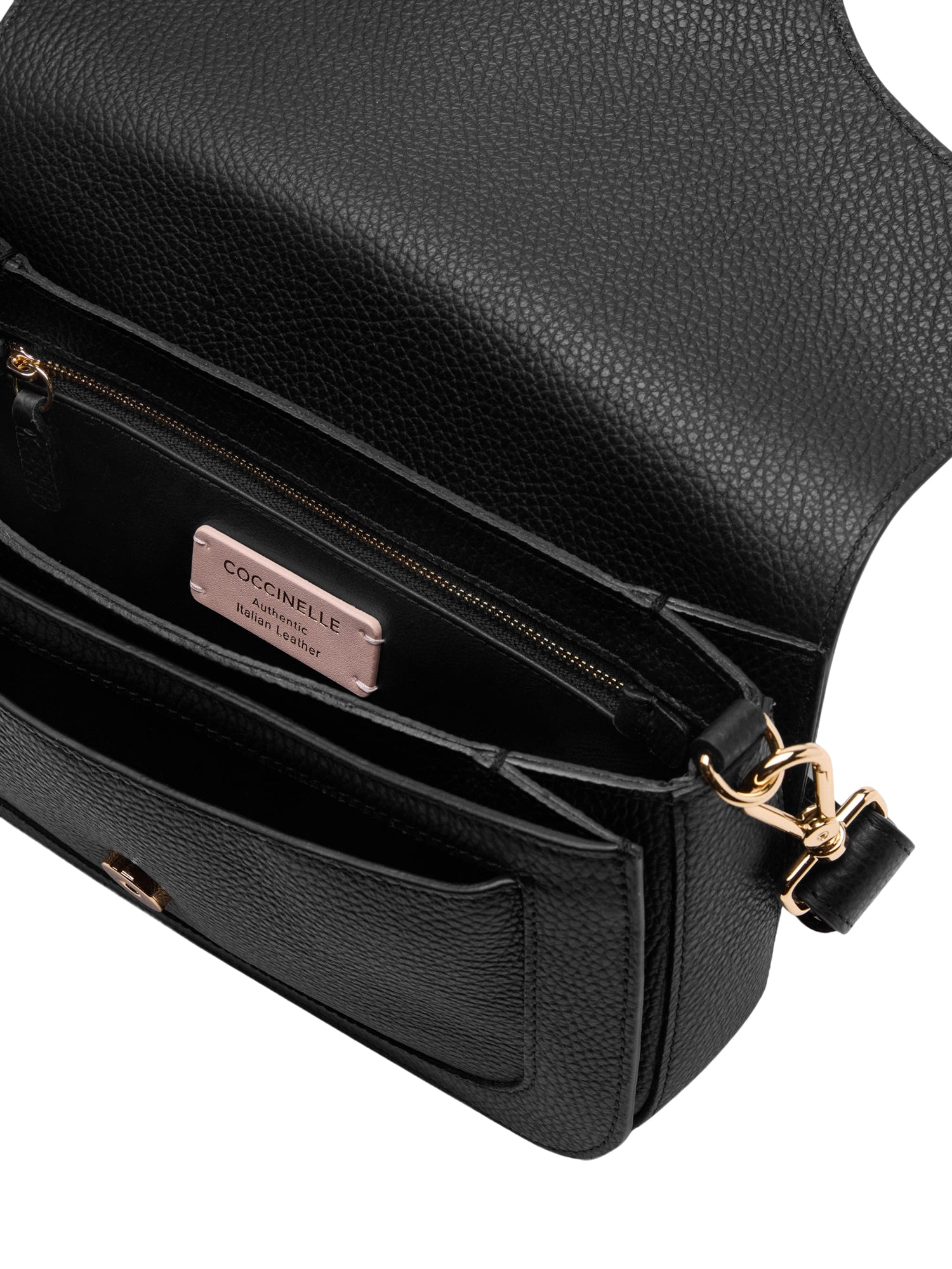COCCINELLE Borsa Donna a Spalla Nera C-Me Medium in Vera Pelle