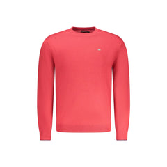 Napapijri Pull Homme Rouge Col Rond avec Broderie Logo