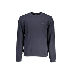 Napapijri Sweatshirt Herren Blau Rundhals aus gebürsteter Baumwolle