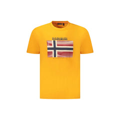 Napapijri T-Shirt Μανίκια Κοντά Ανδρική Πορτοκαλί Εκτύπωση Λογότυπο