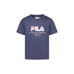 Fila T-Shirt Maniche Corte Unisex Blu Stampa Logo