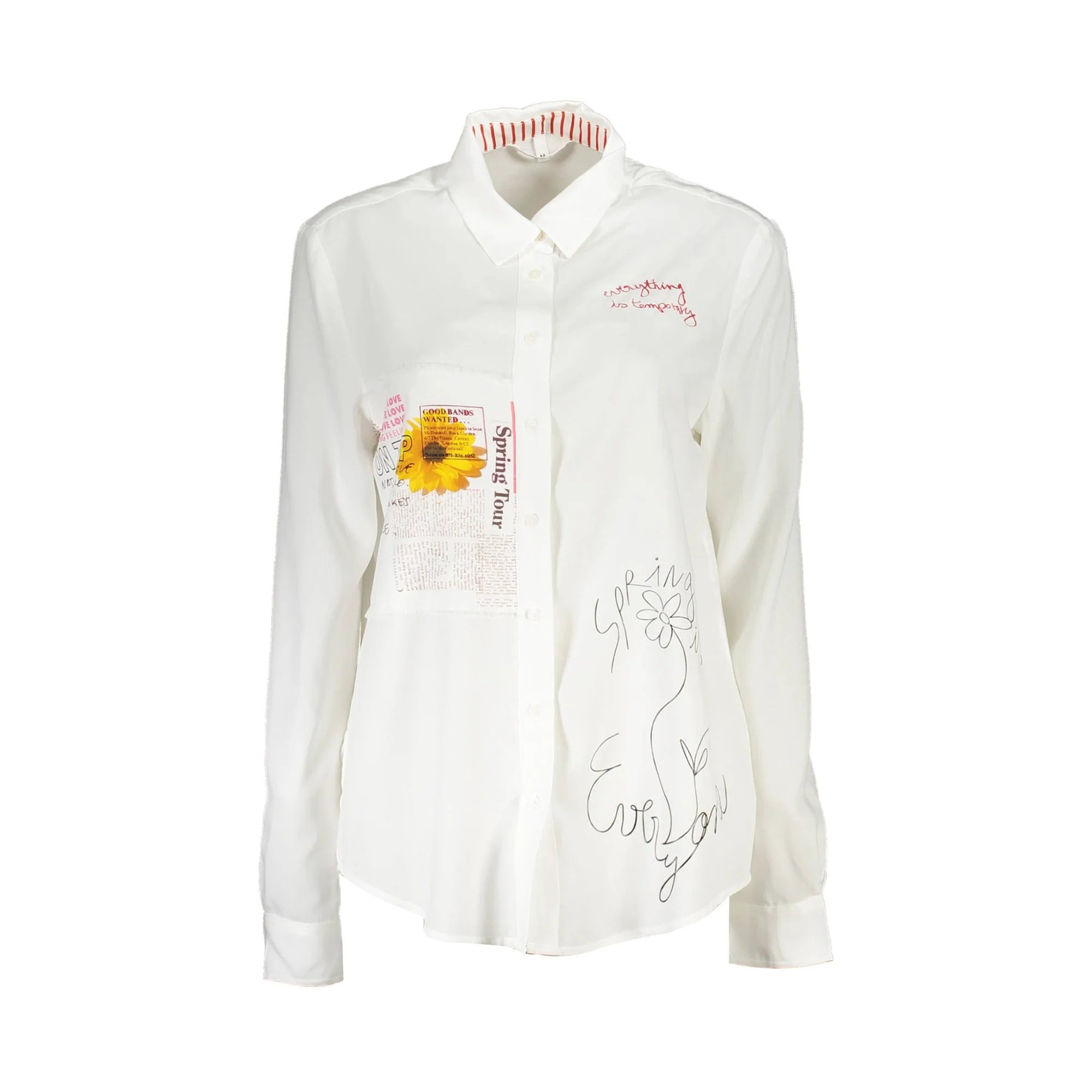 DESIGUAL CAMICIA MANICHE LUNGHE DONNA BIANCO
