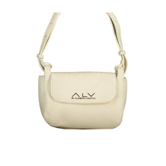 Alv By Alviero Martini Borsa a Tracolla Donna Bianca Zip Logo