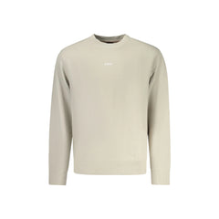 Boss Long Sleeve Sweatshirt Men Beige Logo Print