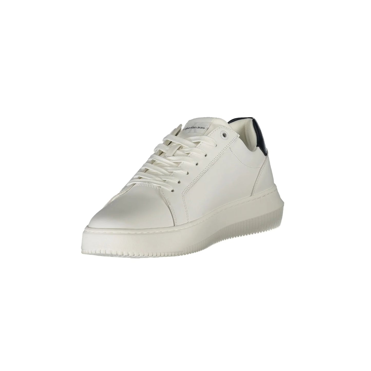 CALVIN KLEIN Scarpe Sneakers Uomo Bianche con Dettagli Neri e Plantare Removibile nero - vista 3