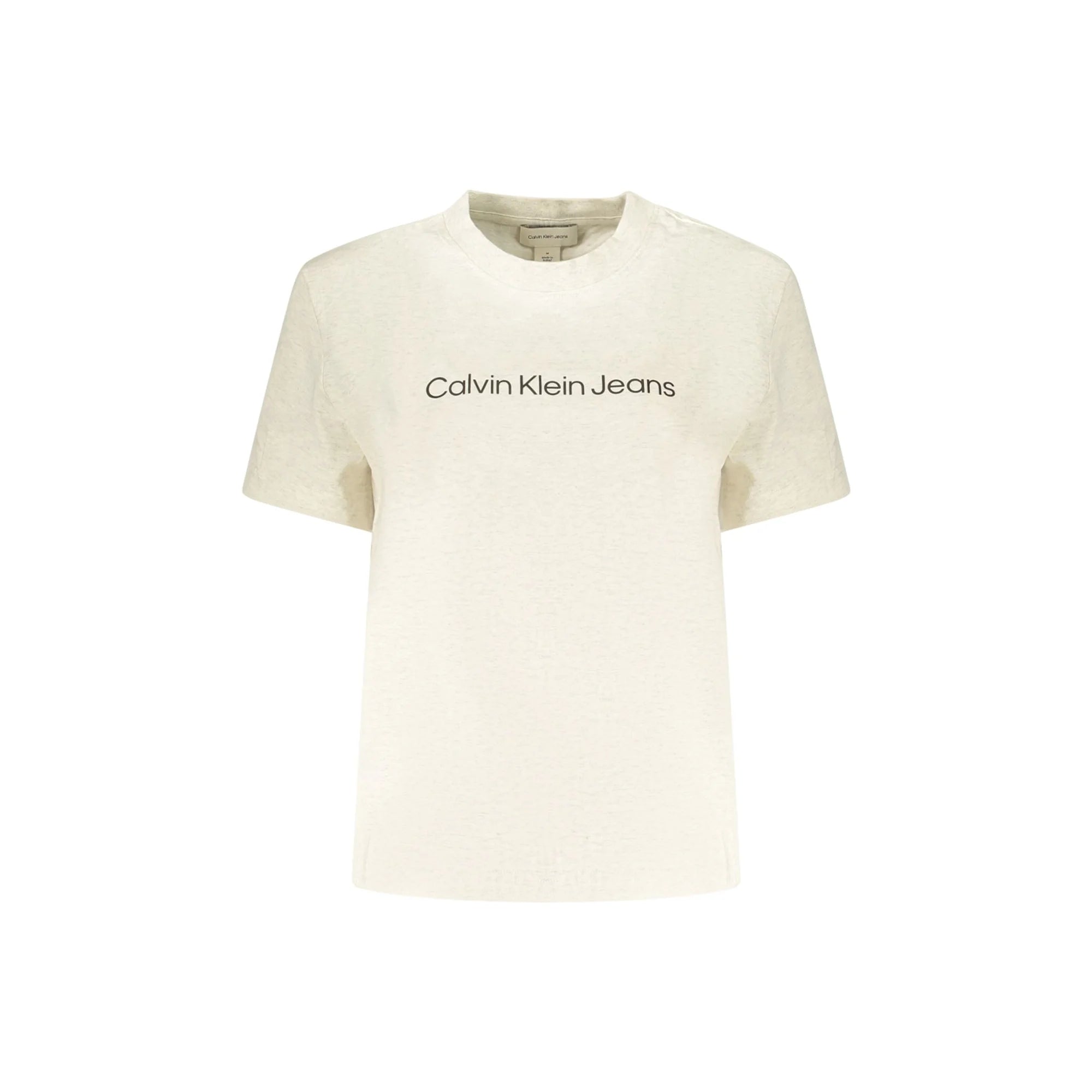 CALVIN KLEIN T-SHIRT MANICHE CORTE DONNA BEIGE