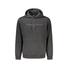 Tommy Hilfiger Felpa Uomo Nera Cappuccio Felpata Tascone Logo