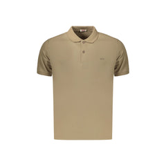 Rifle Polo Maniche Corte Uomo Marrone Ricamo