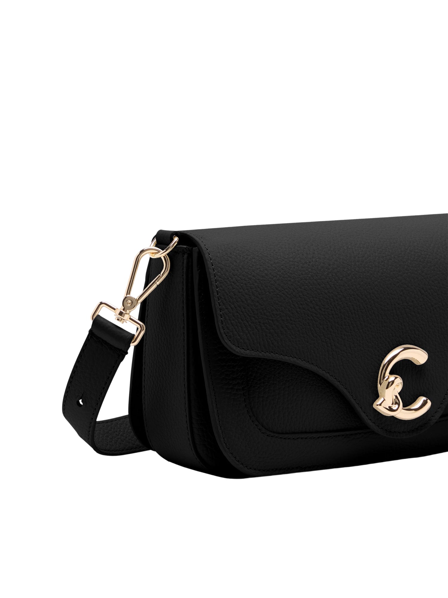 COCCINELLE Borsa Donna a Spalla Nera C-Me Medium in Vera Pelle