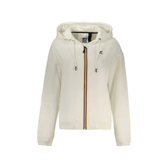 K-Way Felpa Maniche Lunghe Donna Bianca con Zip e Logo