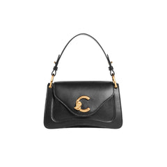 COCCINELLE Sac à main Femme avec bandoulière Noir, en cuir véritable, C‑Me Calf Mini
